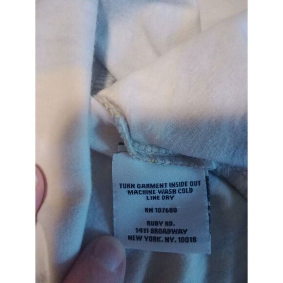 Top Ruby Rd 2X Yellow & Gray Striped Silver Sequins 3/4 Sleeve - Picture 6 of 6